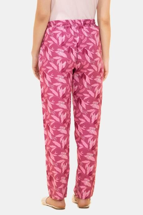 Amante Full Length Pyjama Bottom - Red Violet Floral Print — image 2
